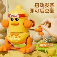 Fun Clockwork Winding Toys Back Flip Stunt Toys Children Educational Fun Toys Struggle Duck Toys