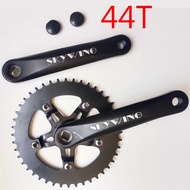 Đùi đĩa cơ bản 1 tầng cho xe đạp Fixed Gear Đen 44T 48T 52T Giò dĩa cốt vuông nhôm đen gắn fixed gea