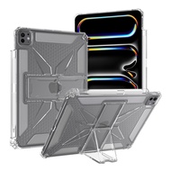 Case with Stand For iPad Pro (M4 ) 11 inches 2024 Transparent Protective Case WIth Pen Slot for iPad
