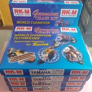 Sprocket RKM spoket set 428 Yamaha 125z RXZ 125zr spoket depan belakang siap rantai 428M Original Hi