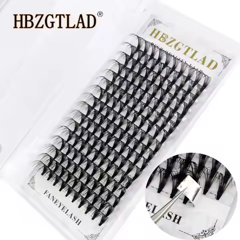 HBZGTLAD Lashes 12/16 Lines Premade Volume Fans 20D Lashes Russian Volume Eyelash Extensions Pre mad