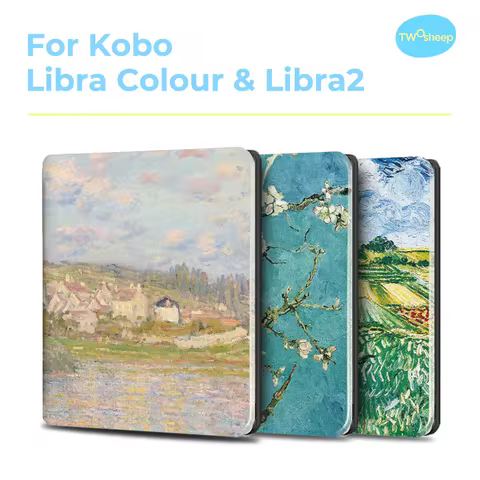 Twosheep 7-inch Case for Kobo Libra Colour and Kobo Libra2 TPU Shell Magnetic Flip Auto Sleep Wake C