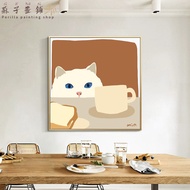 Cat Stealing Milk Nordic Restaurant Decoration Drawing Dining Table Dining Hall Wall Drawing Childre