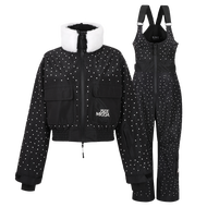 ISEEMIGGA Snow Night Sprite Ski Suit Set ชุดสเก็ตบอร์ดสำหรับผู้ชายและผู้หญิง ชุดกันหนาวแบบลำลอง เสื้