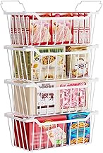 SUNALLY Freezer Organizer Bins, 4 Pack Chest Freezer Organizer Stackable for 5-7 Cu.FT Deep Freezer