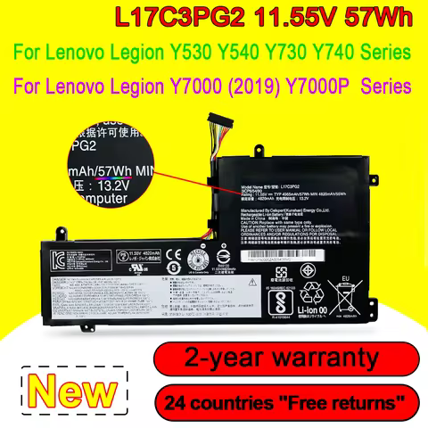 NEW L17C3PG2 57Wh Laptop Battery For Lenovo Legion Y530-15ICH Y540-15IRH/17IRH Y730 Y740 Y7000 Y7000