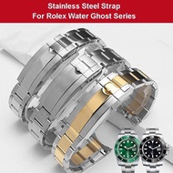 20mm Metal Watch Band For Rolex Water Ghost Series Silver Gold Stainless Steel Strap For Men Women Durabel Wristband Blet