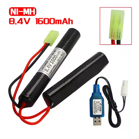 NI-MH 8.4V 1600mAh Airsoft Battery for H VFC HK416 CQB Rifle parts NIMH Butterfly Nunchuck Battery w