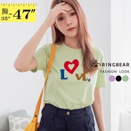Casual Heart Pattern Shining Diamond Sticker Decoration Round Neck Short Sleeve T-Shirt (Black.green
