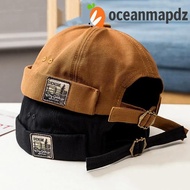 OCEANMAPDZ Brimless Hat , Cotton Solid Color Men Women Skullcap, Vintage without Visor Docker Cap Do