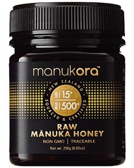 Manukora UMF 15+/MGO 500+ Raw Manuka Honey (250g/8.8oz) Authentic Non-GMO New Zealand Honey, UMF &amp; MGO Certified, Traceable from Hive to Hand