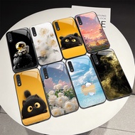 For Samsung A70 A70S A90 5G Cute Cartoon Flower Cat Sky Painted Back Cover For Samsung Galaxy A90 A7