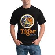 Round Neck Men Daily Wear T Shirt Tiger Beer Pre Shrunk Various Colors Available