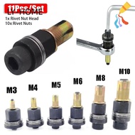 LIAOYING 11Pcs/Set Hand Rivet Nut, Easy Installation Mandrel Staple Manual Riveter Tool, with Rivet 