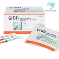 BD Ultra-Fine II Insulin Syringe Short Needles {31g x 8mm 1ml} 10 SYRINGES