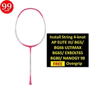 Apacs Nano Fusion Speed 722【Install String 4-Knot】Foc Overgrip (Original) Badminton Racket -Pink White (1pcs)