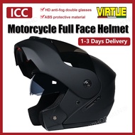 ICC Motorcycle Full Face Helmet Dual Visor Standard Flip Up Modular EVO Helmet Unisex