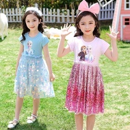Kids Girls Frozen Elsa Anna Paillette Princess Dress Party Birthday Costume