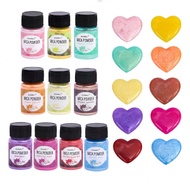 ชุดแป้งผงมิกาสี 10 สี ขนาด 20 มล. พร้อมเครื่องมือ 2 ชิ้น สำหรับการทำพิมพ์ซิลิโคน เรซิน่าอีพ็อกซี่ เท