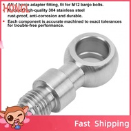 honglai8 AN4 Eye Banjo Adapter Stainless Steel Brake Accessory Fit for Bolts