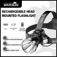 WARSUN super bright rechargeable head-mounted flashlight night fishing long-lasting light