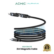 ALPHA·X ALU-2in1-12 สายชาร์จเร็ว 3.25A PD65W Type C To Type C/ PD27W Type C To L-Cable I รับประกันสิ
