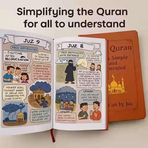 The Holy Quran English Ideal Quran/Koran Learning Guide Book With Colorful Pictures Illustrations Fo