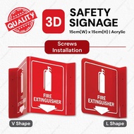 Fire Projecting 3D Signage V Shape & L Shape,  Fire Extinguisher, Fire Hose Reel, Frist Aid, AED, Fr