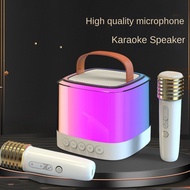 CHOWH Wireless Mini Home Karaoke Speaker Dual Mic Karaoke Machine Wireless Bluetooth Speaker Speaker System Stereo Sound Karaoke Speaker with Microphone MP3 Player