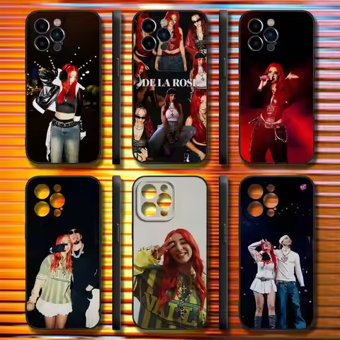 De La Rose Phone Case For iPhone 16,15,14,13,12,11,Pro,Max,Plus,X,XS,SE4,E,Mini,Soft Black Case