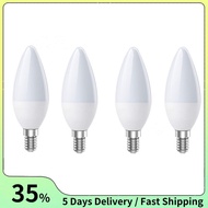 4pcs E14 Led Candle Bulb Lamp AC 220V C37 5W Warm Light 3000K for Home Decoration LED Candle Bulb