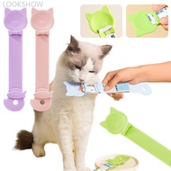 LOOKSHOW Mud Treat Dispense Spoon for Cats Pet Supplies Cat Strip Feeder Spoon Long Handle Cat Food 