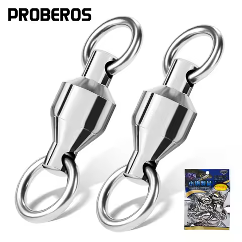 Proberos 10Pcs Swivel Fishing Solid Connector Ring0-1-2-3-4-5-6-7-8-9-10# Stainless Steel Rolling Be