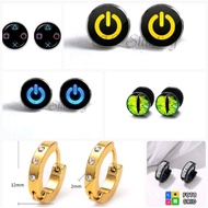 [SG Ready Stock - Free Shipping] Men's Women's Studs earring hip hop Gold hoop earring Black hoop ea