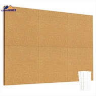 12inch X 12inch Cork Tiles, 6 Pack Cork Boards for Wall with Safe Removable Adhesive Tabs, Large Cor