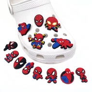 20ชิ้น Spiderman PVC Crocs รองเท้า DIY ตกแต่งเสน่ห์รองเท้าแตะหัวเข็มขัดขายส่งเด็กของขวัญ