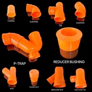 PIPE PVC Orange Fittings【 2” 3” 4” 】 Elbow Tee Wye Coupling Cleanout For PVC Pipes