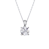 Round Solitaire Lab Grown Diamond Pendant in 14K White Gold (1.00ct. tw.)