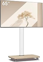 Rolling TV Stand for 32-65 Inch LCD LED OLED Flat/Curved Panel Screen TV,8 Level Height Adjustable M