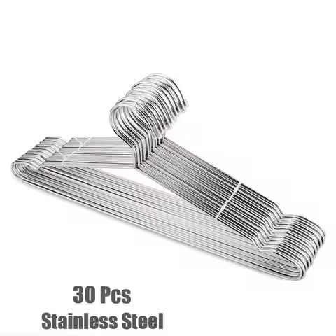 30pcs 42cm High Quality Metal Clothes Hanger with Groove / Anti-rust Stainless Steel Hanger