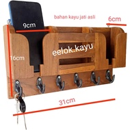 rak hp dinding tempat hp rak remote kayu jati asli