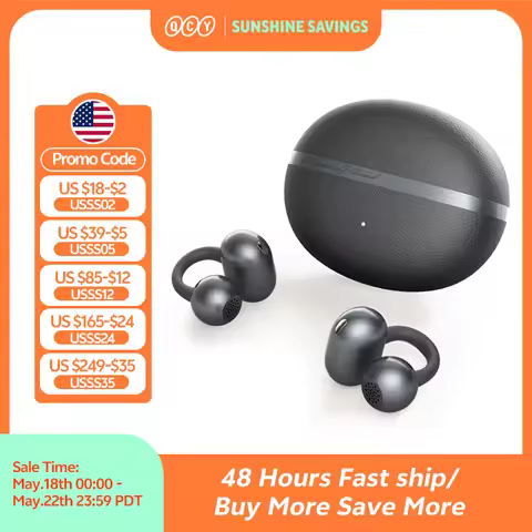 QCY Crossky C50 Open Ear Wireless Earbuds Bluetooth 6.0 Comfort Clip On Sports Earphone 4 Mic AI Cle