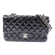 CHANEL 漆皮皮革Classic 25銀扣鏈帶肩背袋