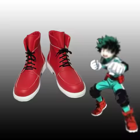 My Hero Academia Boku no Hero Academia Men Women Midoriya Izuku Deku Cosplay Red Ankle Boots Shoes S