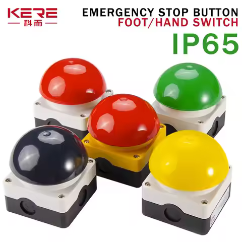 Pedal Switch IP65 Watproof Responder Switch AC/DC Emergency Stop Button Handle Foot Push Self Reset 