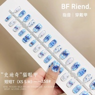 Popular Cute Cartoon Manicure Naughty Stitch Wearing Nails Granny Cute Fake Nails Finished Nails Pre