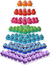 Cupcake Stand, 7 Tier Square Cupcake Stand for 160 Cupcakes, Acrylic Cupcake Tower Stand, Large Cupc