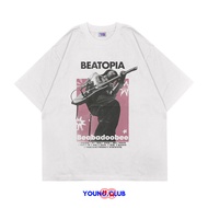 YOUNG.CLUB | BEABADOOBEE PINK BEATOPIA T-SHIRT | VINTAGE BOOTLEG GRUNGE SKENA Y2K STYLE WHITE OVERSI