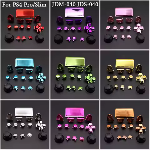 1PCS Full Sets Chrome Dpad R1 R2 L1 L2 Buttons For Sony Dualshock 4 PS4 Pro Slim JDS 040 JDS-040 Wir