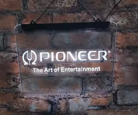 Pioneer vu showcases neon sign acrylic board room decoration, indoor luminous wall art, yellow red 3